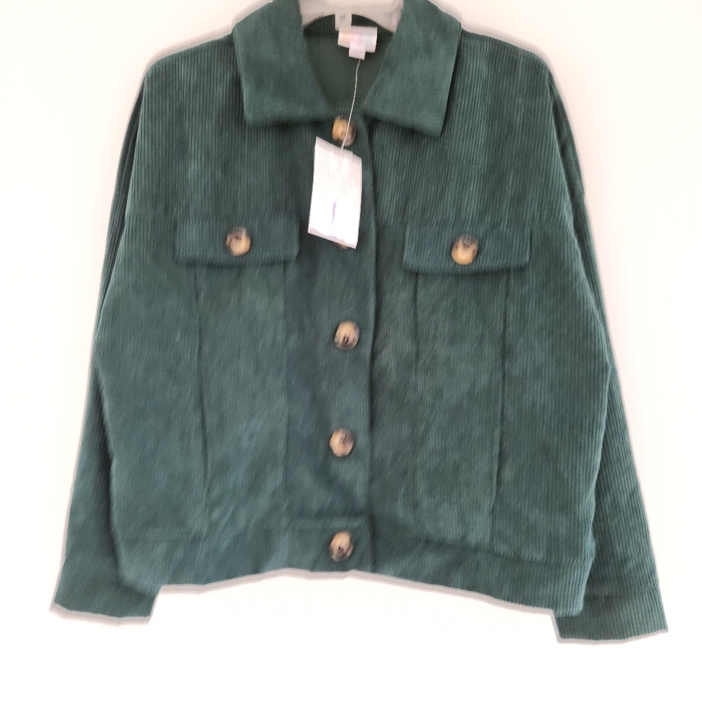 LuLaRoe Teal Corduroy Utility Jacket